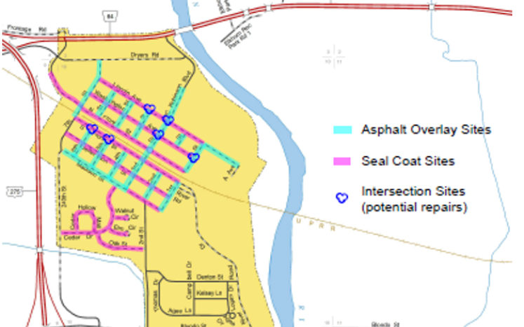 asphalt overlay and seal coat sites
